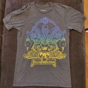 Urban Outfitters ☠️ deconstruction multi print grey tee - sz S very soft!